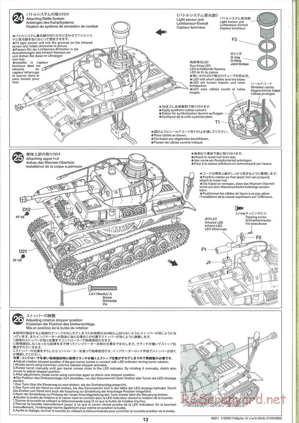 Tamiya - German Panzerkampfwagen IV Ausf.J - 1/35 Scale Chassis - Manual - Page 13