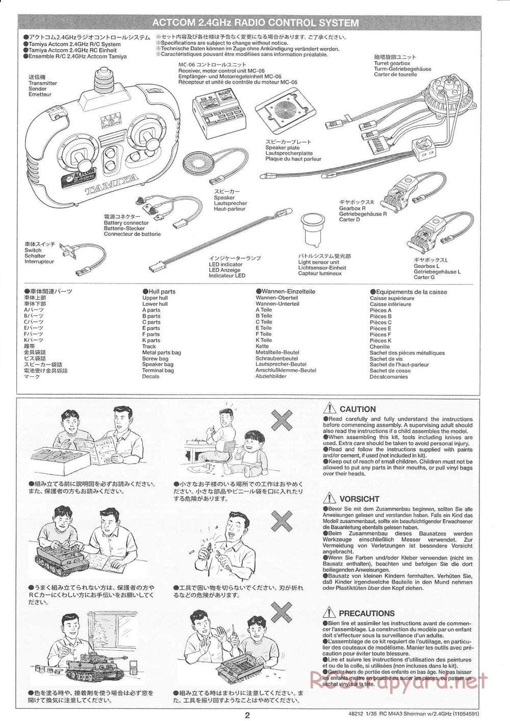 Tamiya - US Medium Tank M4A3 Sherman - 1/35 Scale Chassis - Manual - Page 2