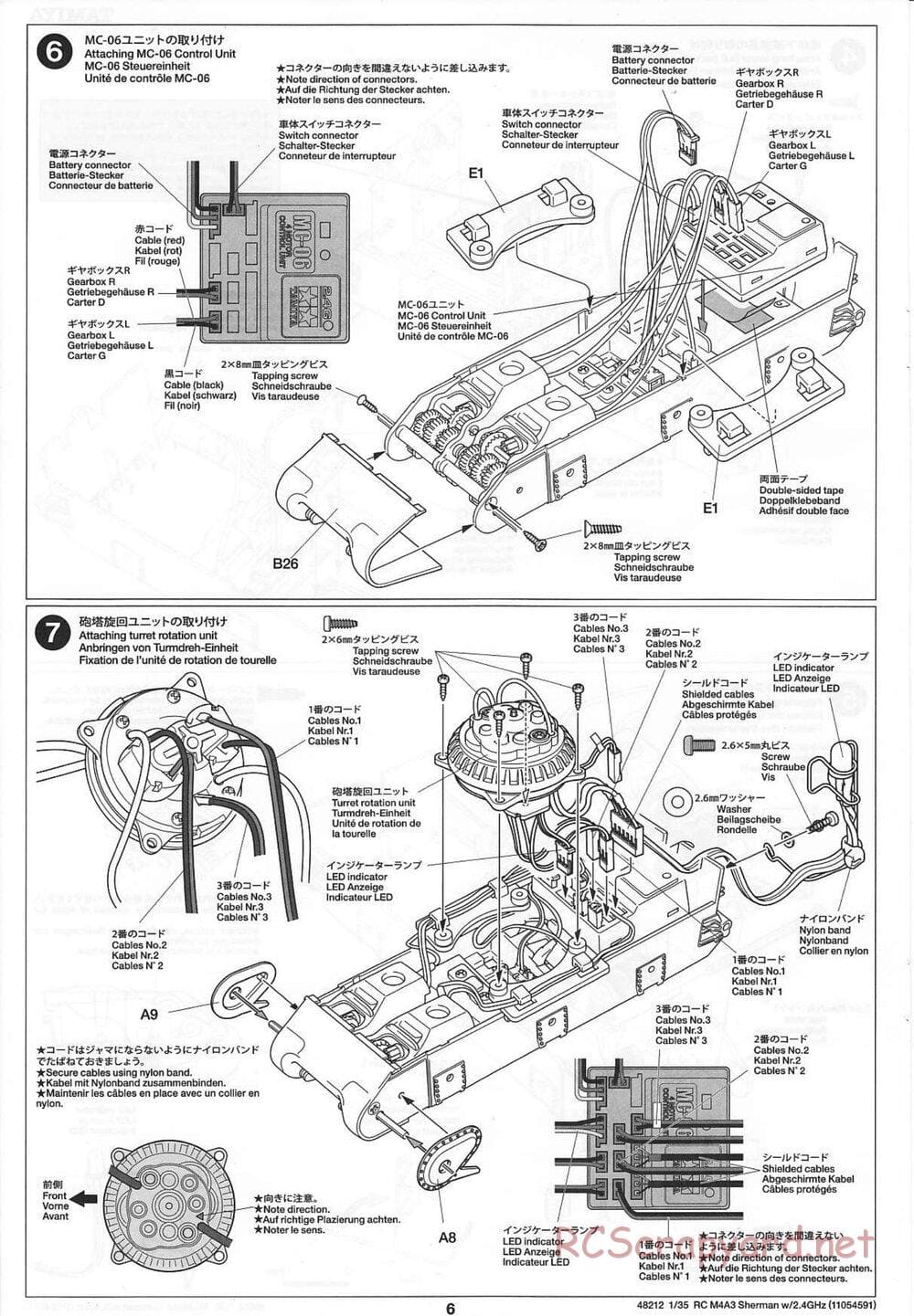 Tamiya - US Medium Tank M4A3 Sherman - 1/35 Scale Chassis - Manual - Page 6