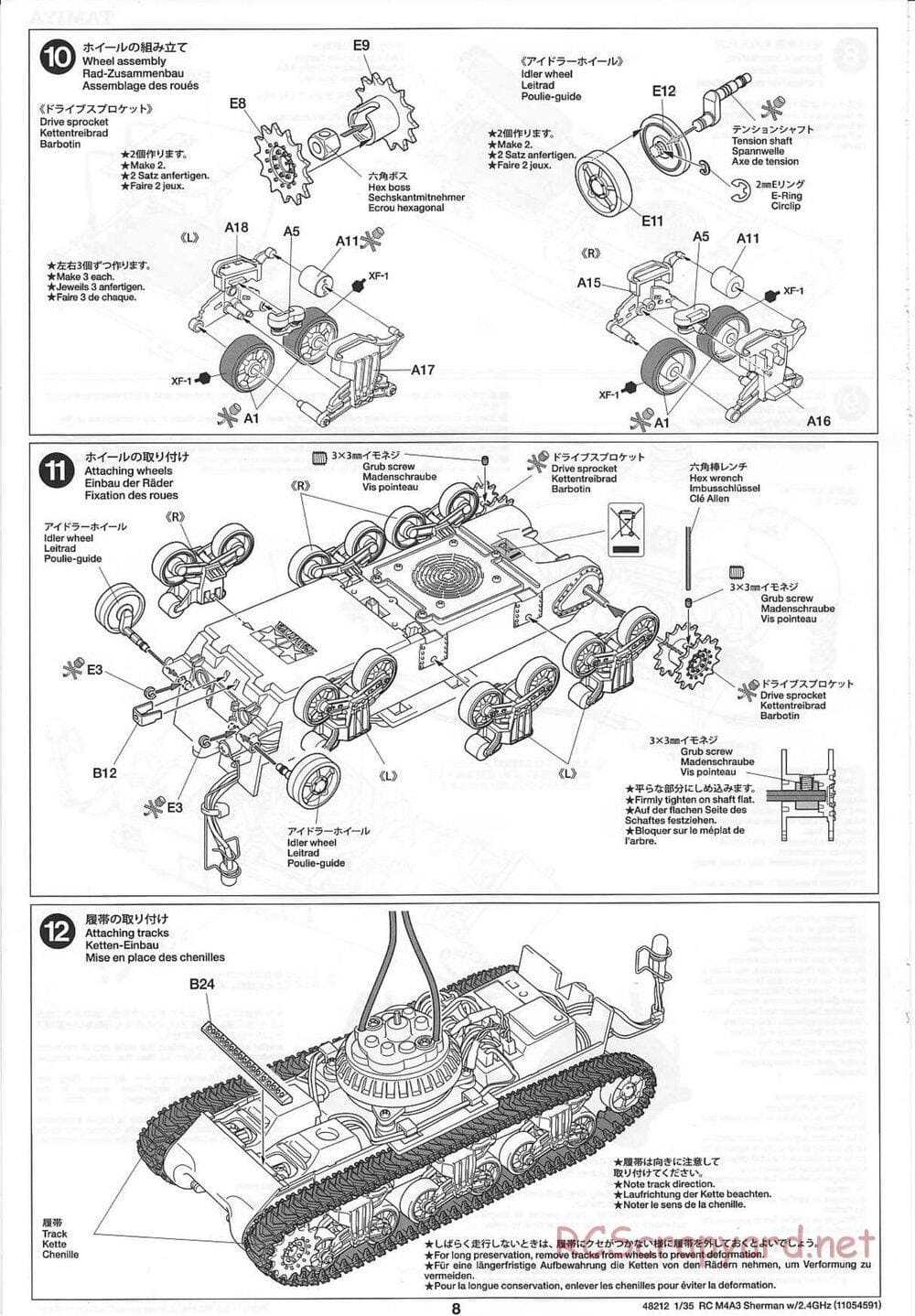 Tamiya - US Medium Tank M4A3 Sherman - 1/35 Scale Chassis - Manual - Page 8