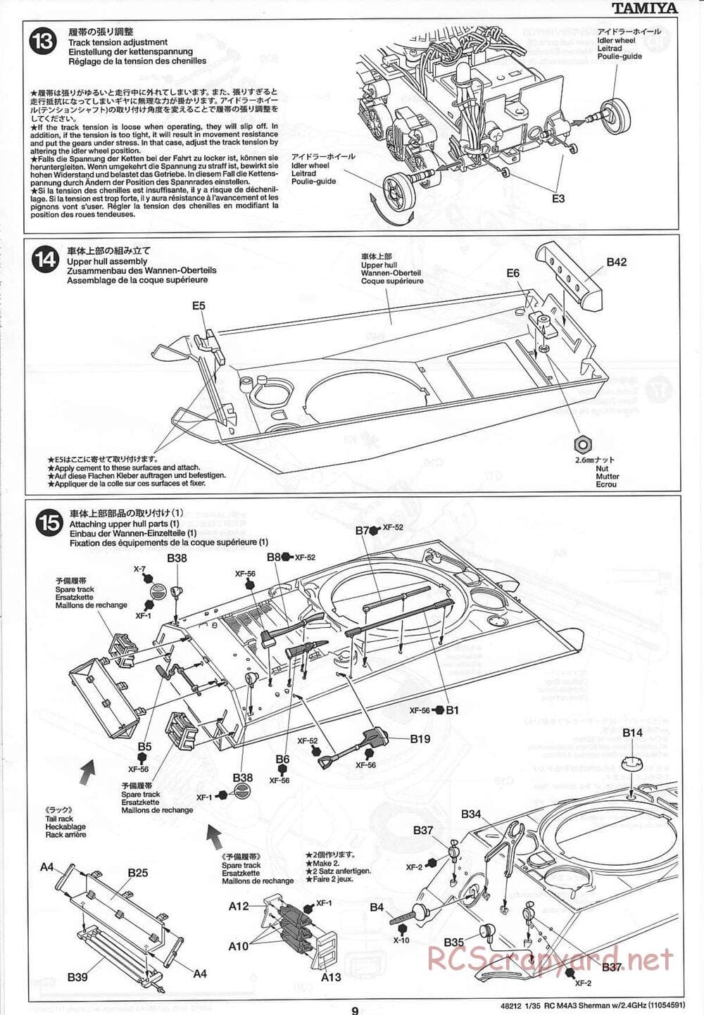 Tamiya - US Medium Tank M4A3 Sherman - 1/35 Scale Chassis - Manual - Page 9