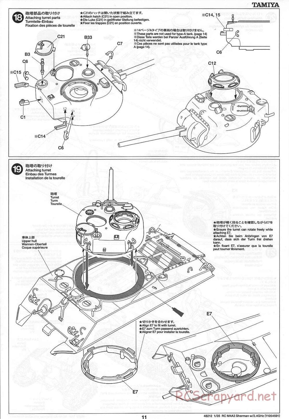Tamiya - US Medium Tank M4A3 Sherman - 1/35 Scale Chassis - Manual - Page 11