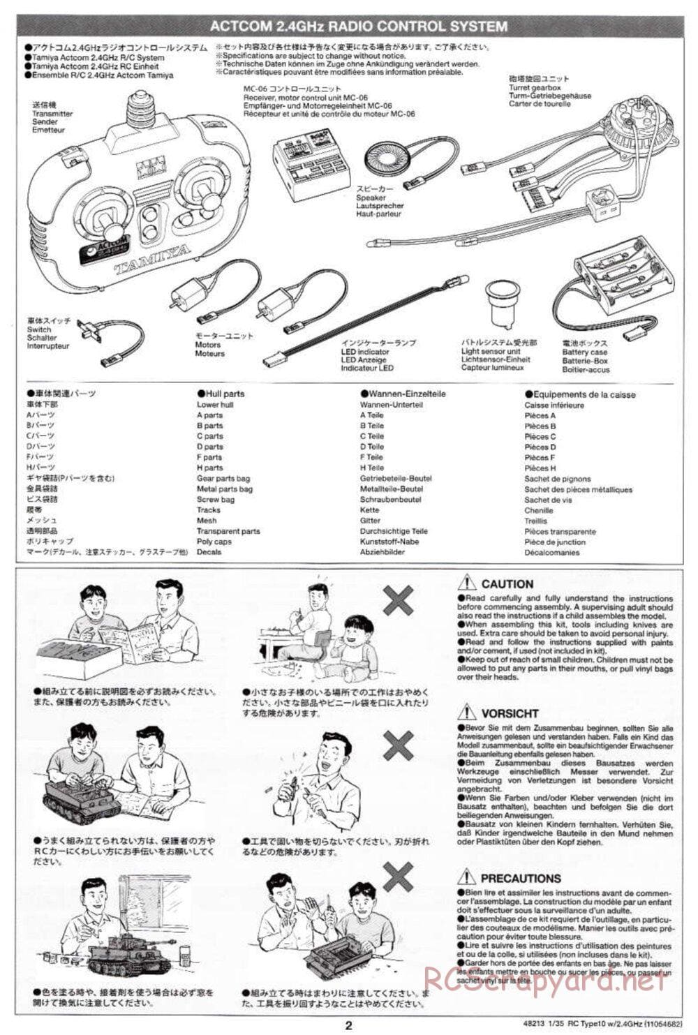 Tamiya - JGSDF Type 10 Tank - 1/35 Scale Chassis - Manual - Page 2