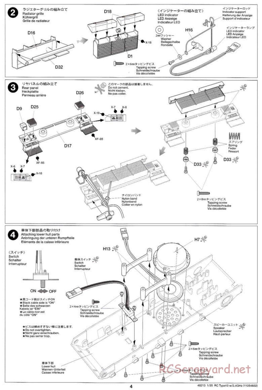 Tamiya - JGSDF Type 10 Tank - 1/35 Scale Chassis - Manual - Page 4