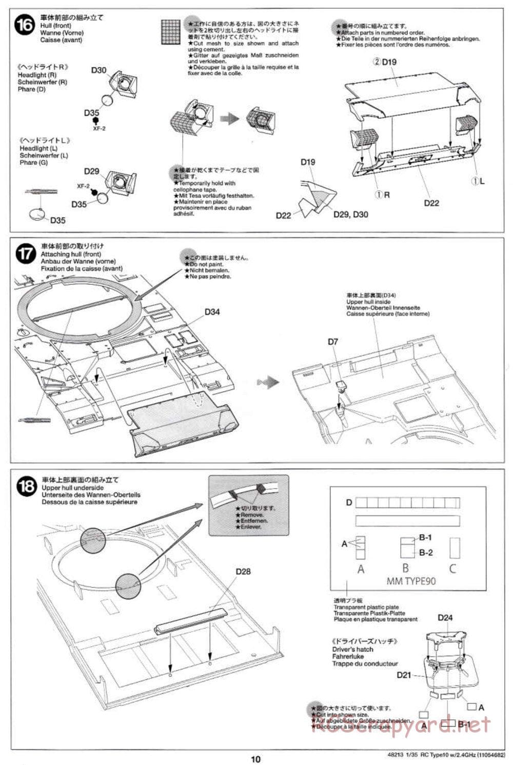 Tamiya - JGSDF Type 10 Tank - 1/35 Scale Chassis - Manual - Page 10