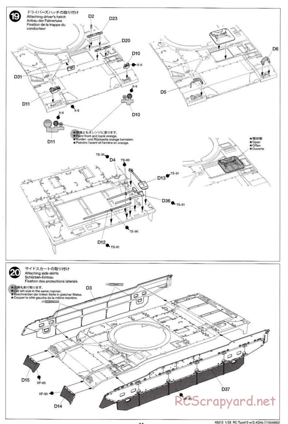 Tamiya - JGSDF Type 10 Tank - 1/35 Scale Chassis - Manual - Page 11