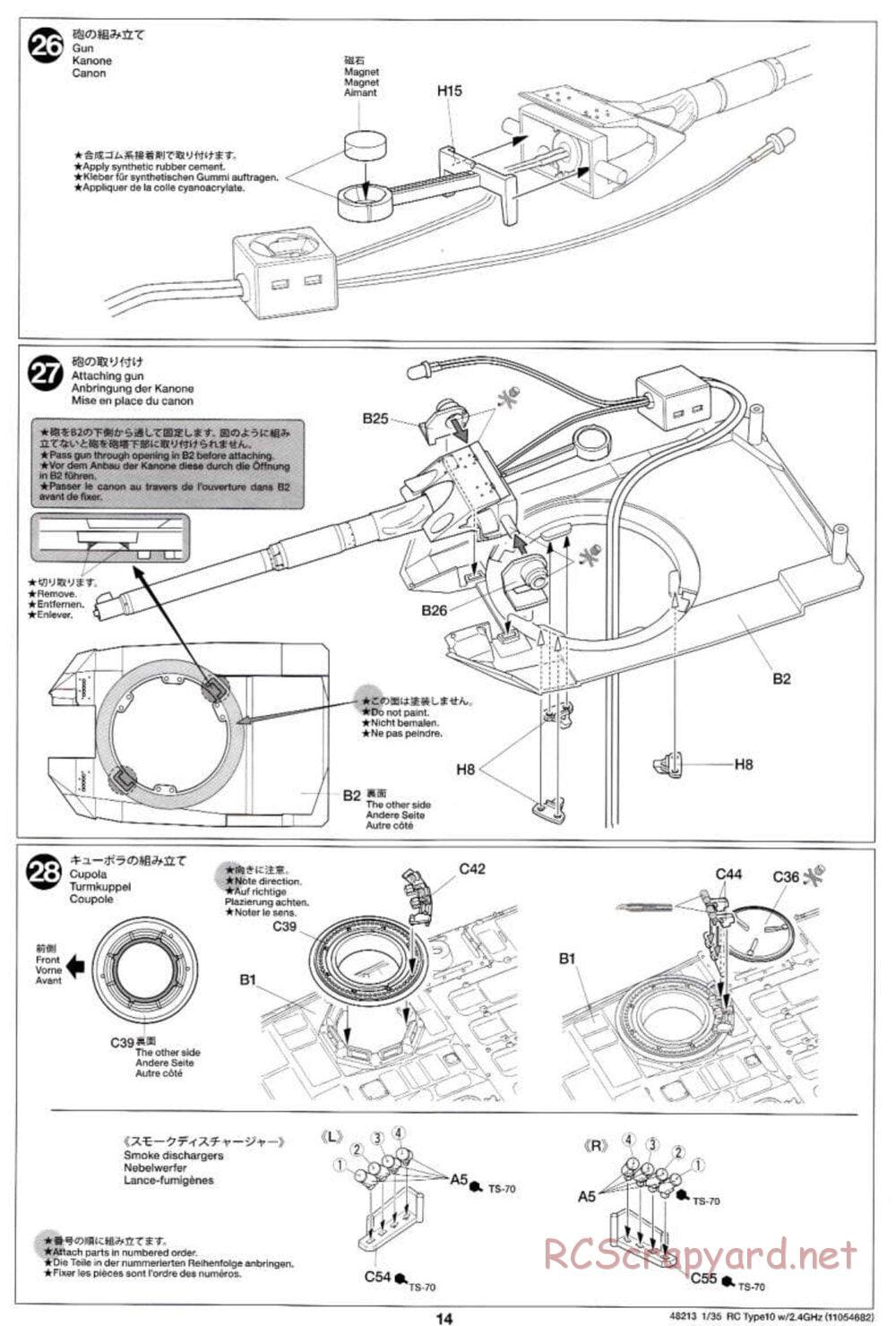 Tamiya - JGSDF Type 10 Tank - 1/35 Scale Chassis - Manual - Page 14