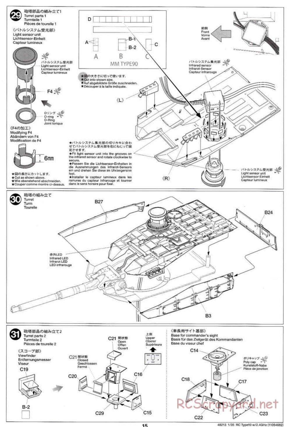 Tamiya - JGSDF Type 10 Tank - 1/35 Scale Chassis - Manual - Page 15