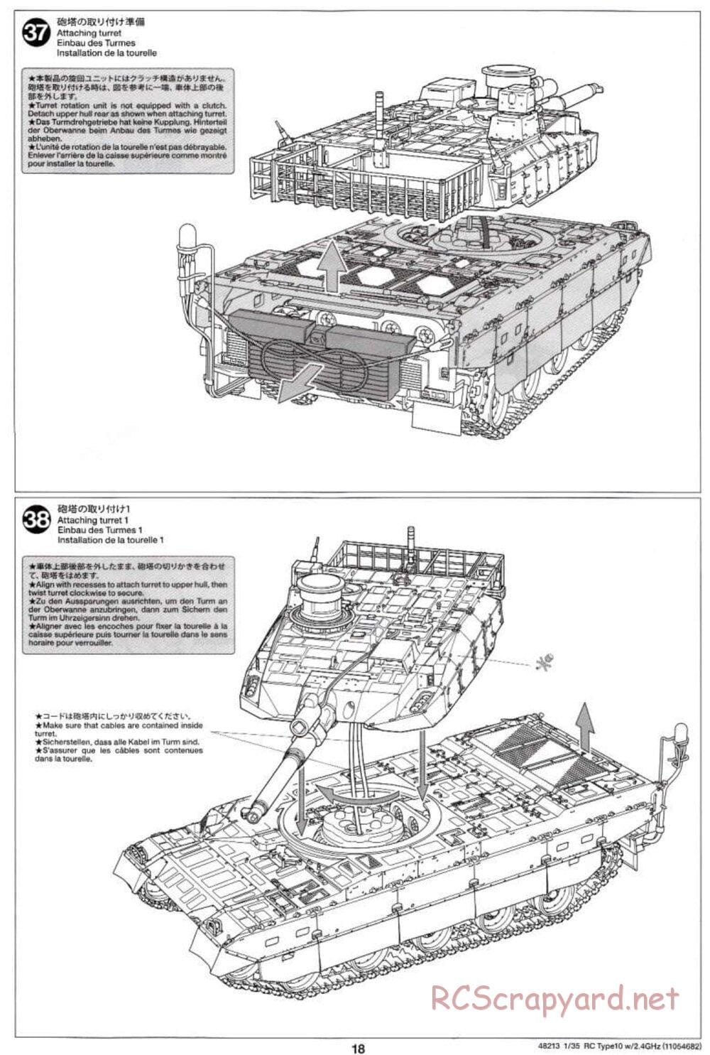 Tamiya - JGSDF Type 10 Tank - 1/35 Scale Chassis - Manual - Page 18
