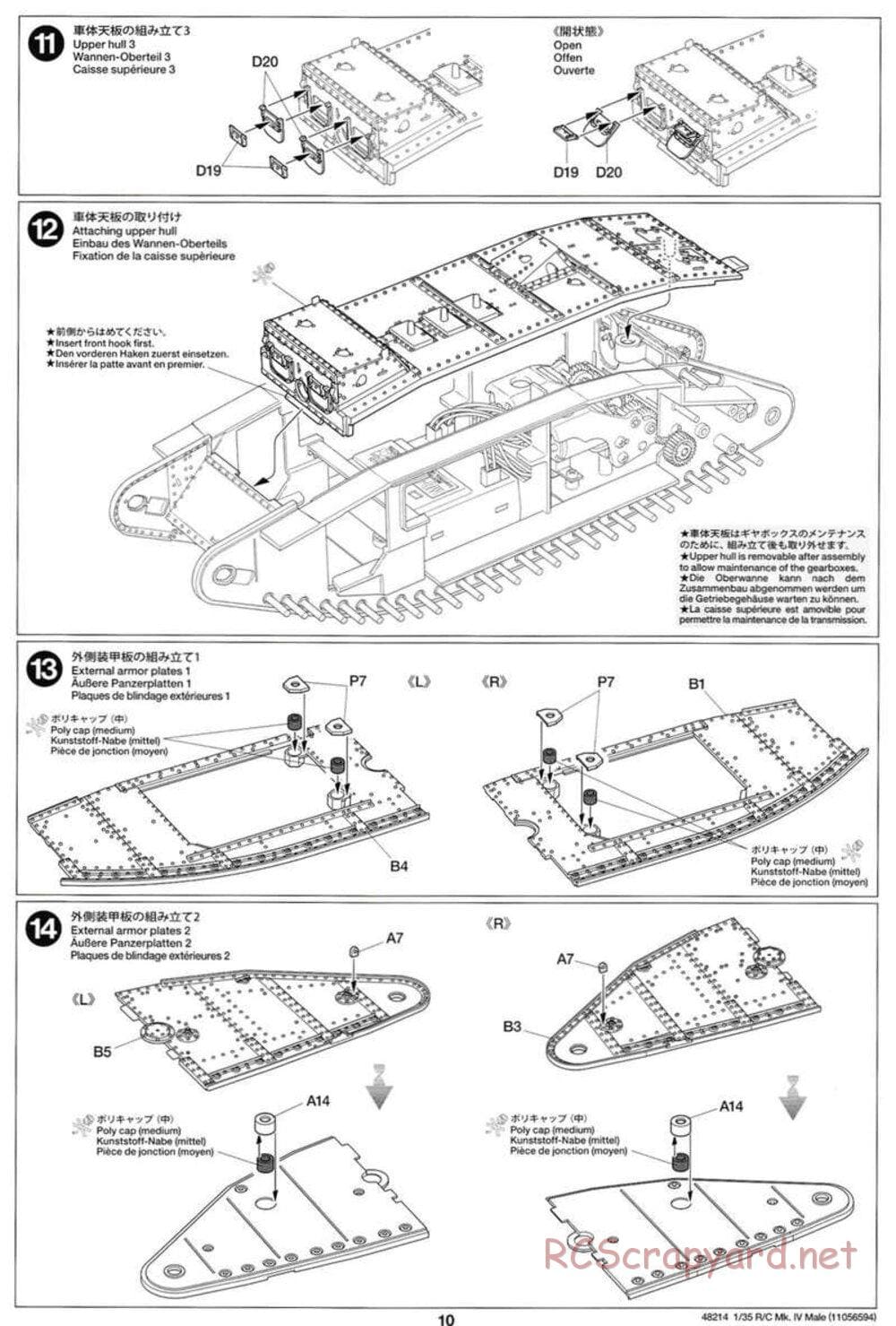 Tamiya - WWI British Tank Mark IV Male - 1/35 Scale Chassis - Manual - Page 10