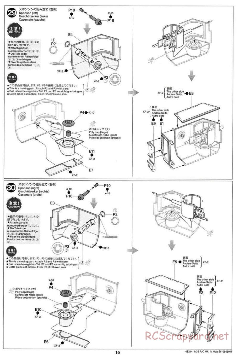 Tamiya - WWI British Tank Mark IV Male - 1/35 Scale Chassis - Manual - Page 15