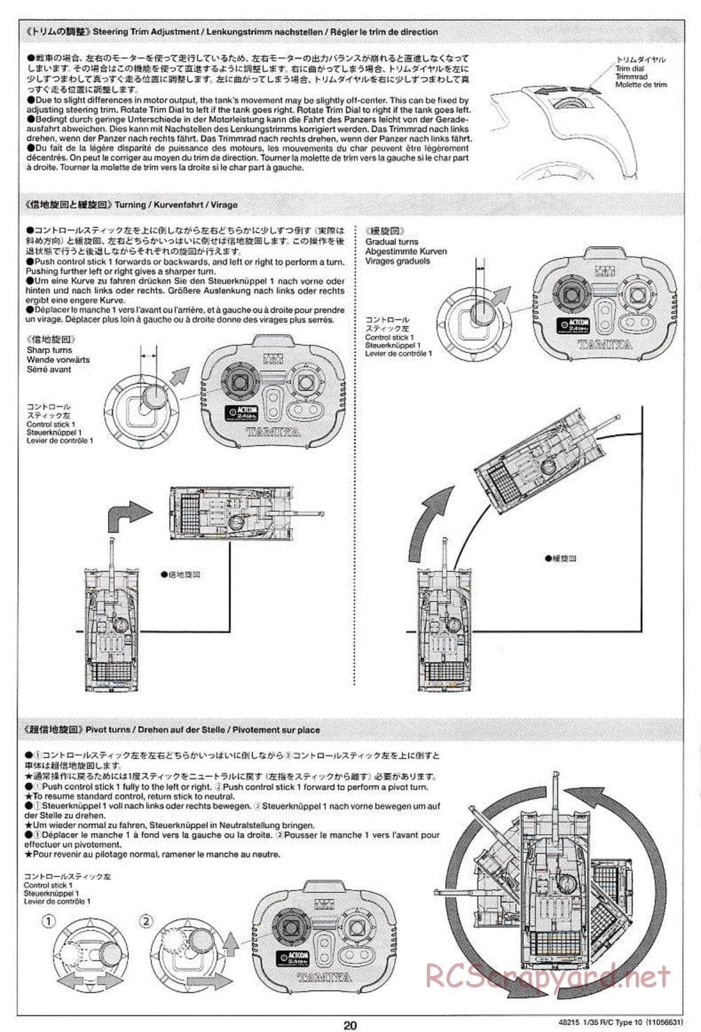 Tamiya - JGSDF Type 10 Tank - 1/35 Scale Chassis - Manual - Page 20