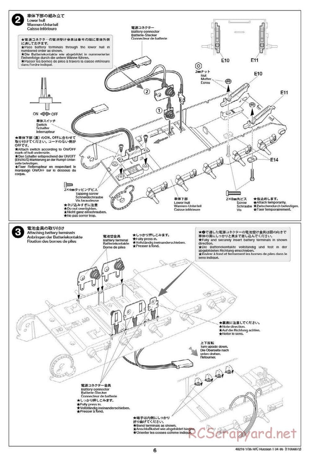 Tamiya - Russian Medium Tank T-34-85 - 1/35 Scale Chassis - Manual - Page 6