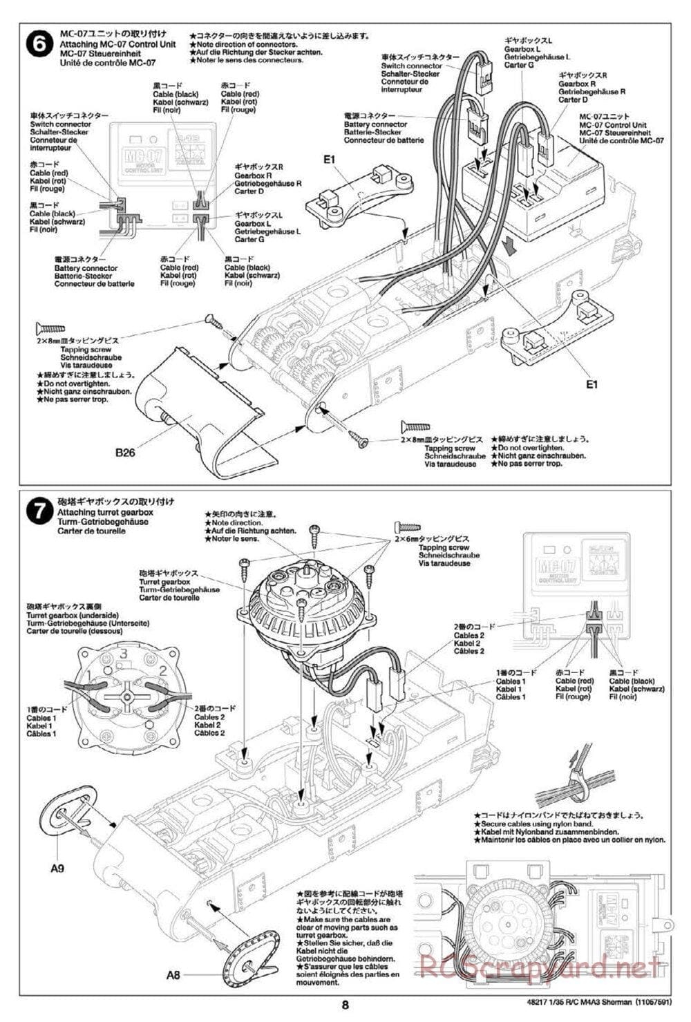 Tamiya - US Medium Tank M4A3 Sherman - 1/35 Scale Chassis - Manual - Page 8
