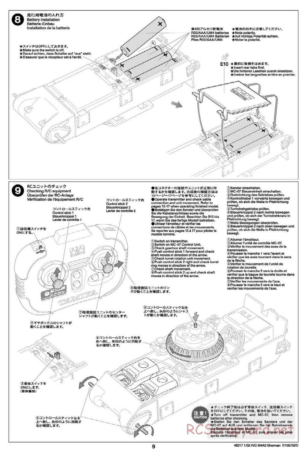 Tamiya - US Medium Tank M4A3 Sherman - 1/35 Scale Chassis - Manual - Page 9