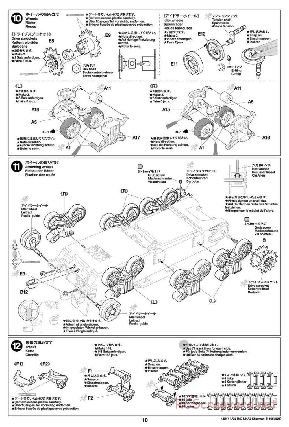 Tamiya - US Medium Tank M4A3 Sherman - 1/35 Scale Chassis - Manual - Page 10