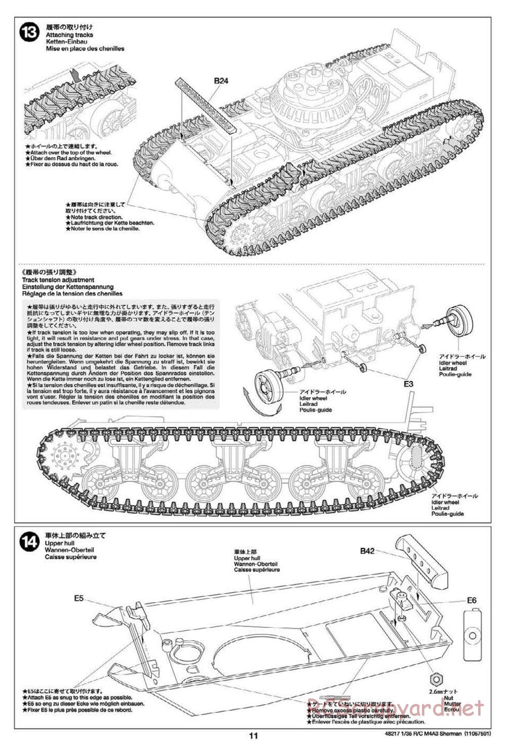 Tamiya - US Medium Tank M4A3 Sherman - 1/35 Scale Chassis - Manual - Page 11