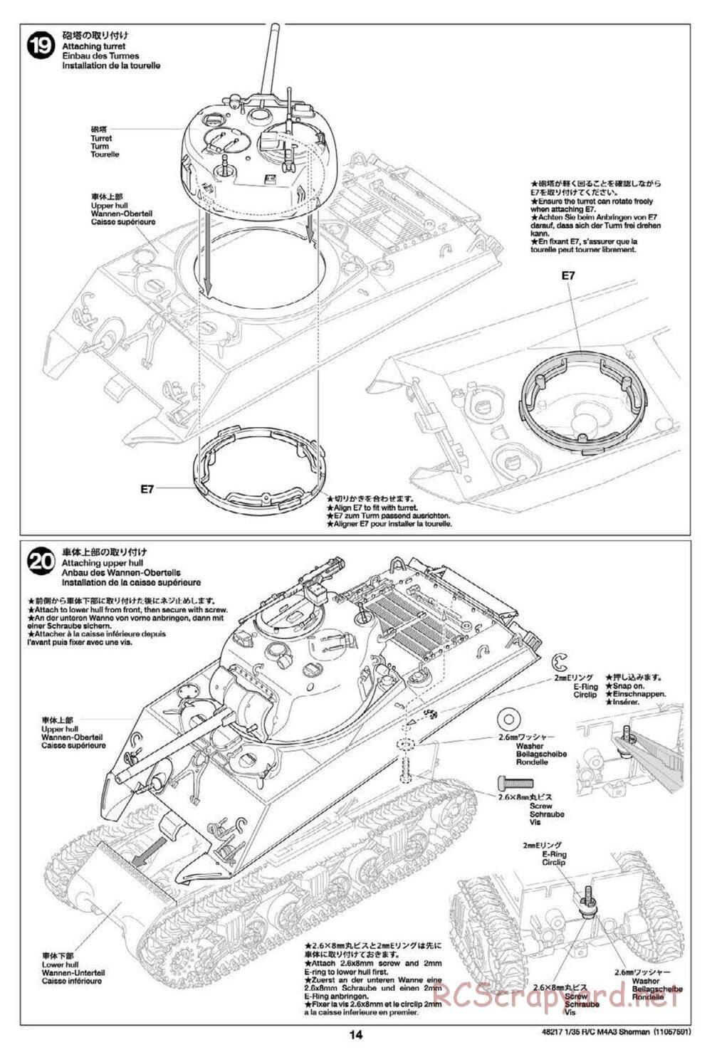 Tamiya - US Medium Tank M4A3 Sherman - 1/35 Scale Chassis - Manual - Page 14