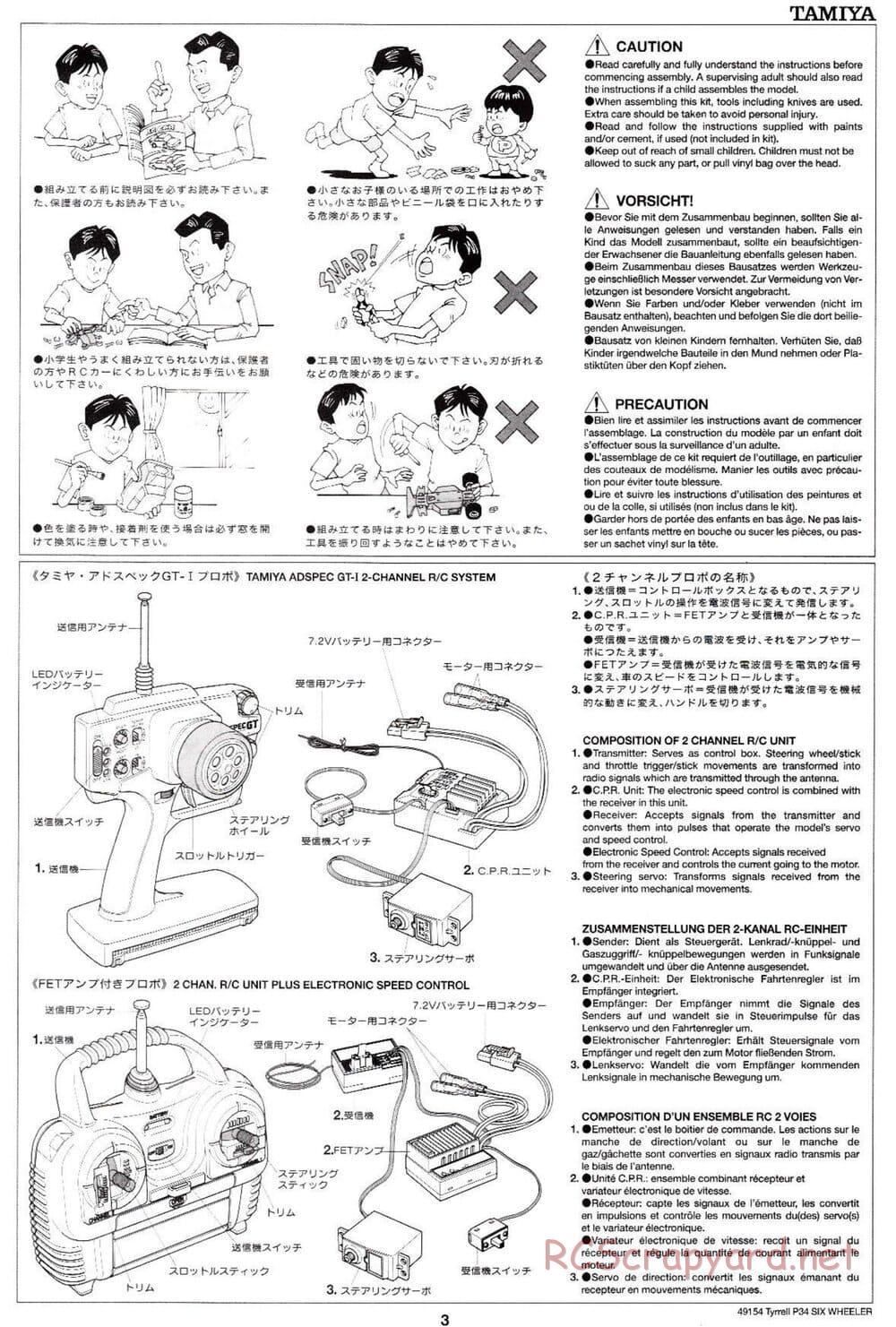 Tamiya - Tyrrell P34 Six Wheeler - F103-6W Chassis - Manual - Page 3