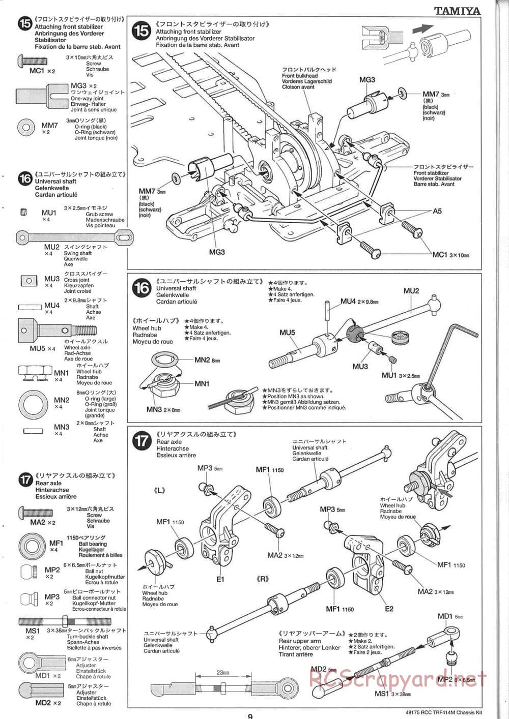 Tamiya - TRF414M Chassis - Manual - Page 9