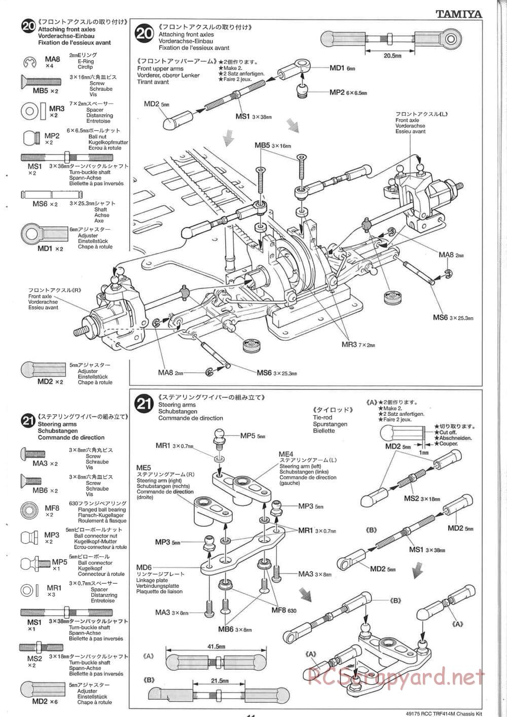 Tamiya - TRF414M Chassis - Manual - Page 11