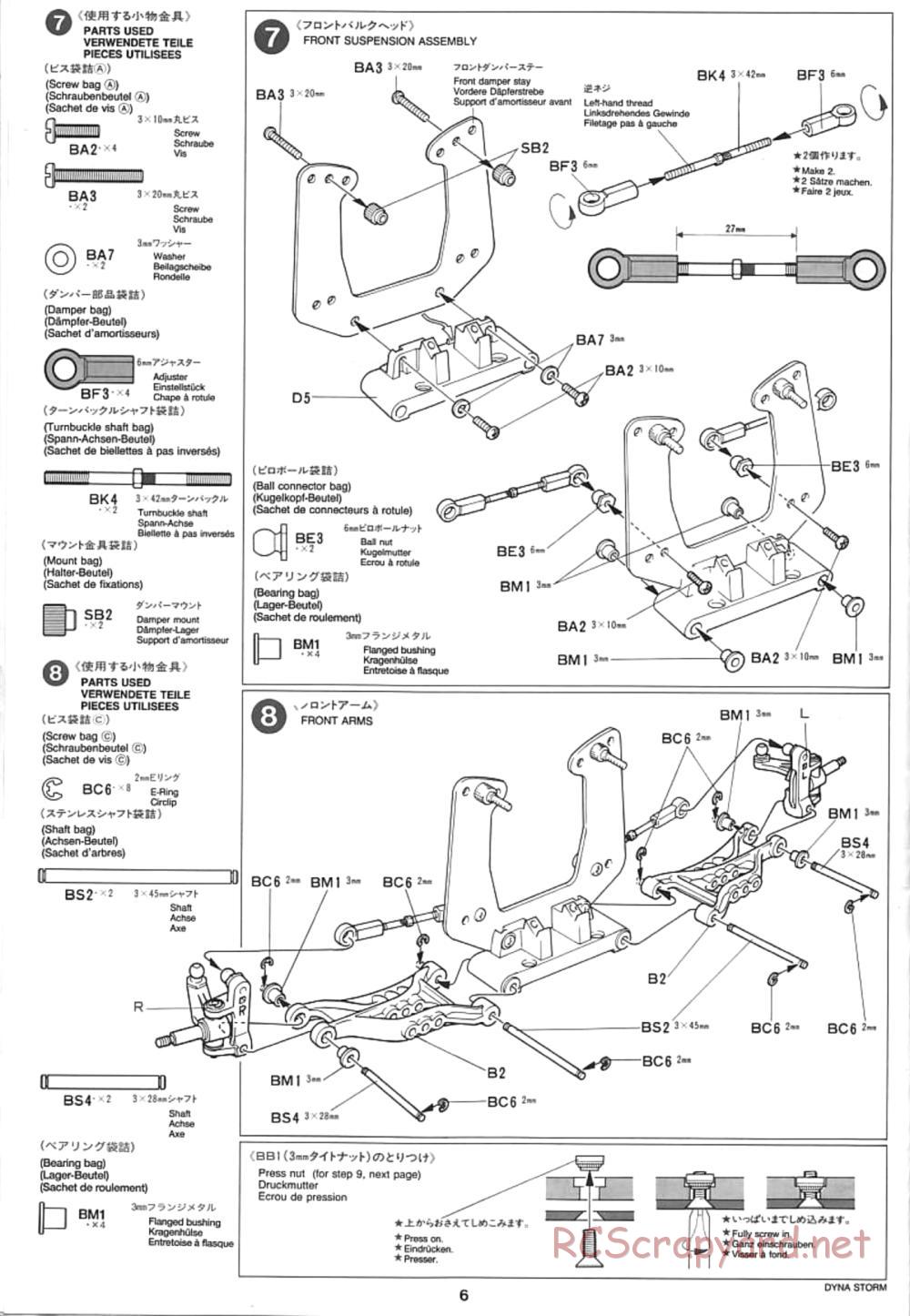 Tamiya - Dyna Storm Chassis - Manual - Page 6