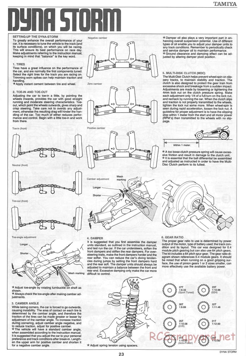 Tamiya - Dyna Storm Chassis - Manual - Page 23