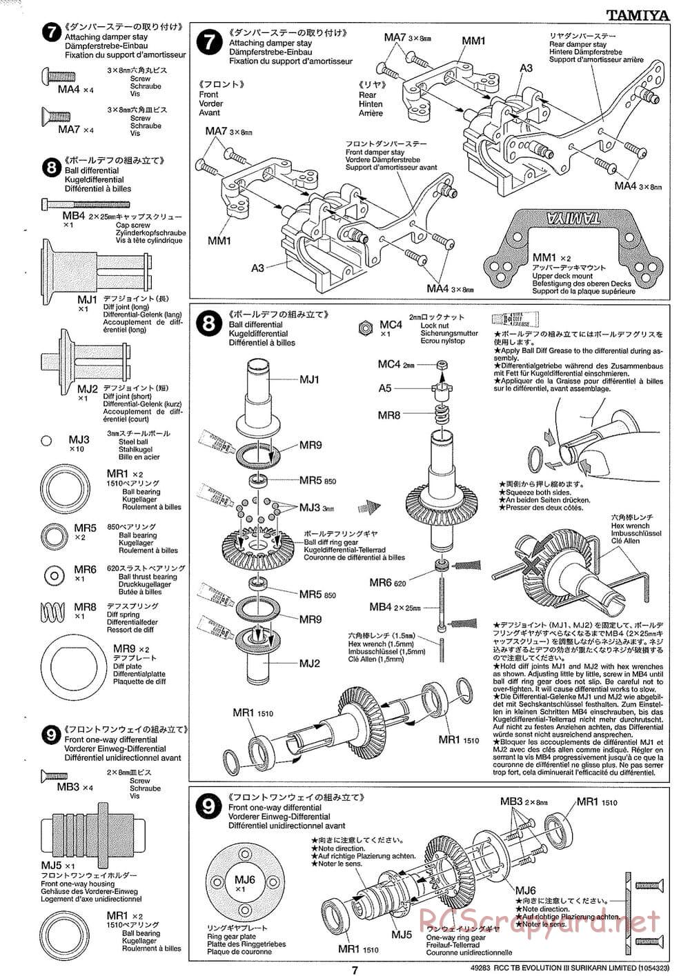 Tamiya - TB Evolution III Surikarn Limited Chassis - Manual - Page 7