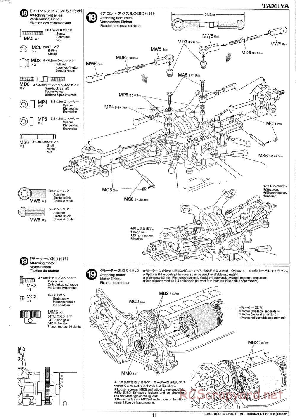 Tamiya - TB Evolution III Surikarn Limited Chassis - Manual - Page 11