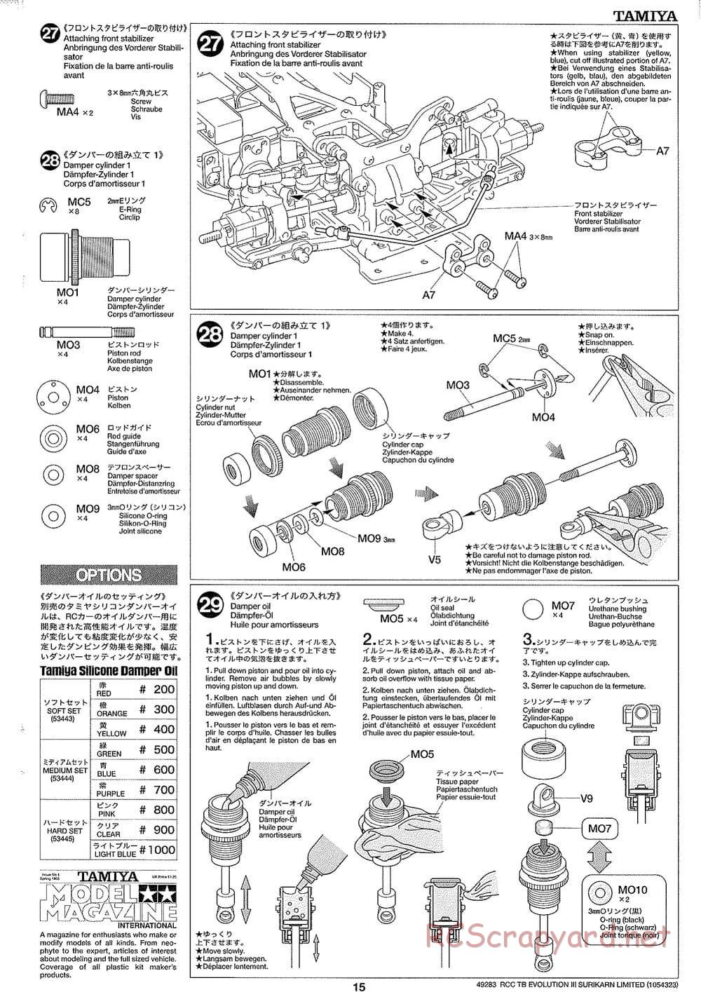 Tamiya - TB Evolution III Surikarn Limited Chassis - Manual - Page 15