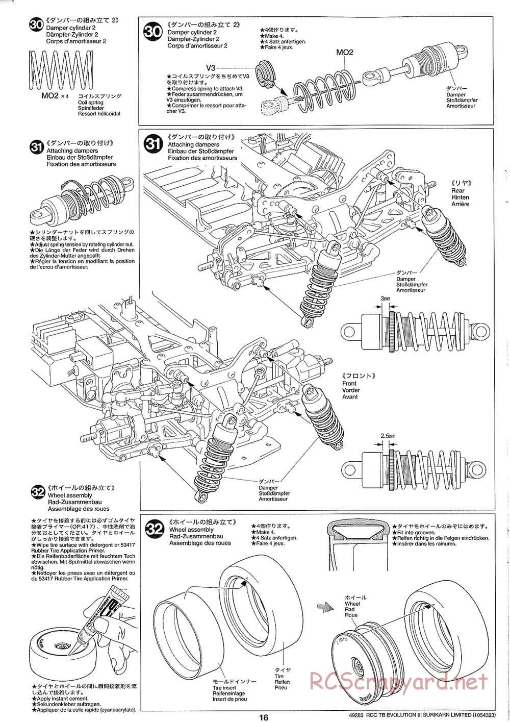 Tamiya - TB Evolution III Surikarn Limited Chassis - Manual - Page 16