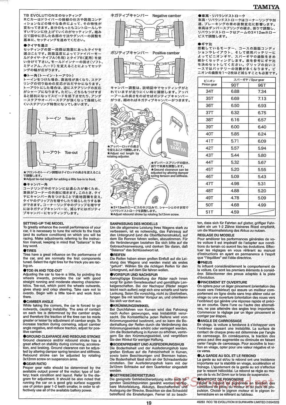 Tamiya - TB Evolution III Surikarn Limited Chassis - Manual - Page 19