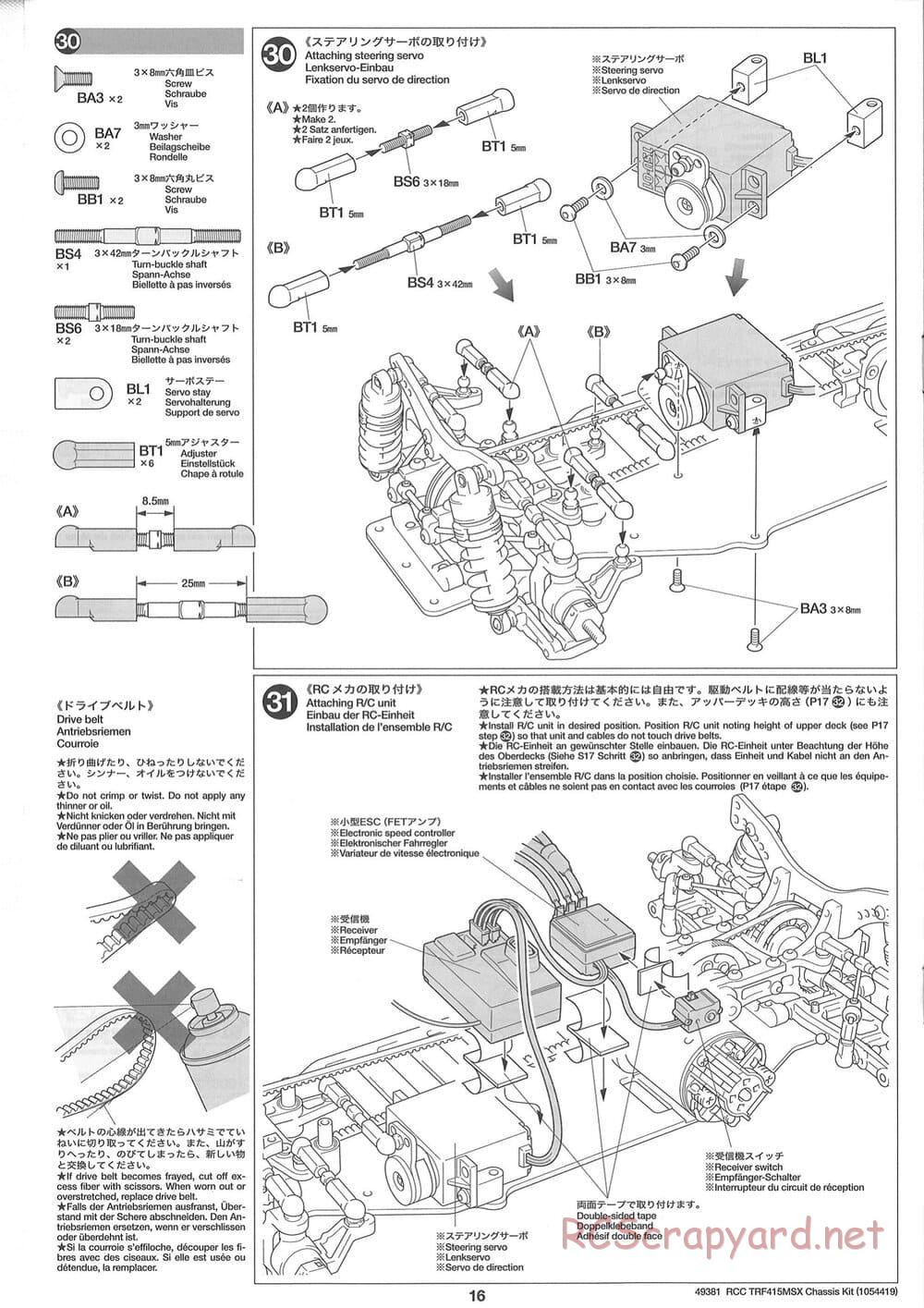 Tamiya - TRF415-MSX Chassis - Manual - Page 16