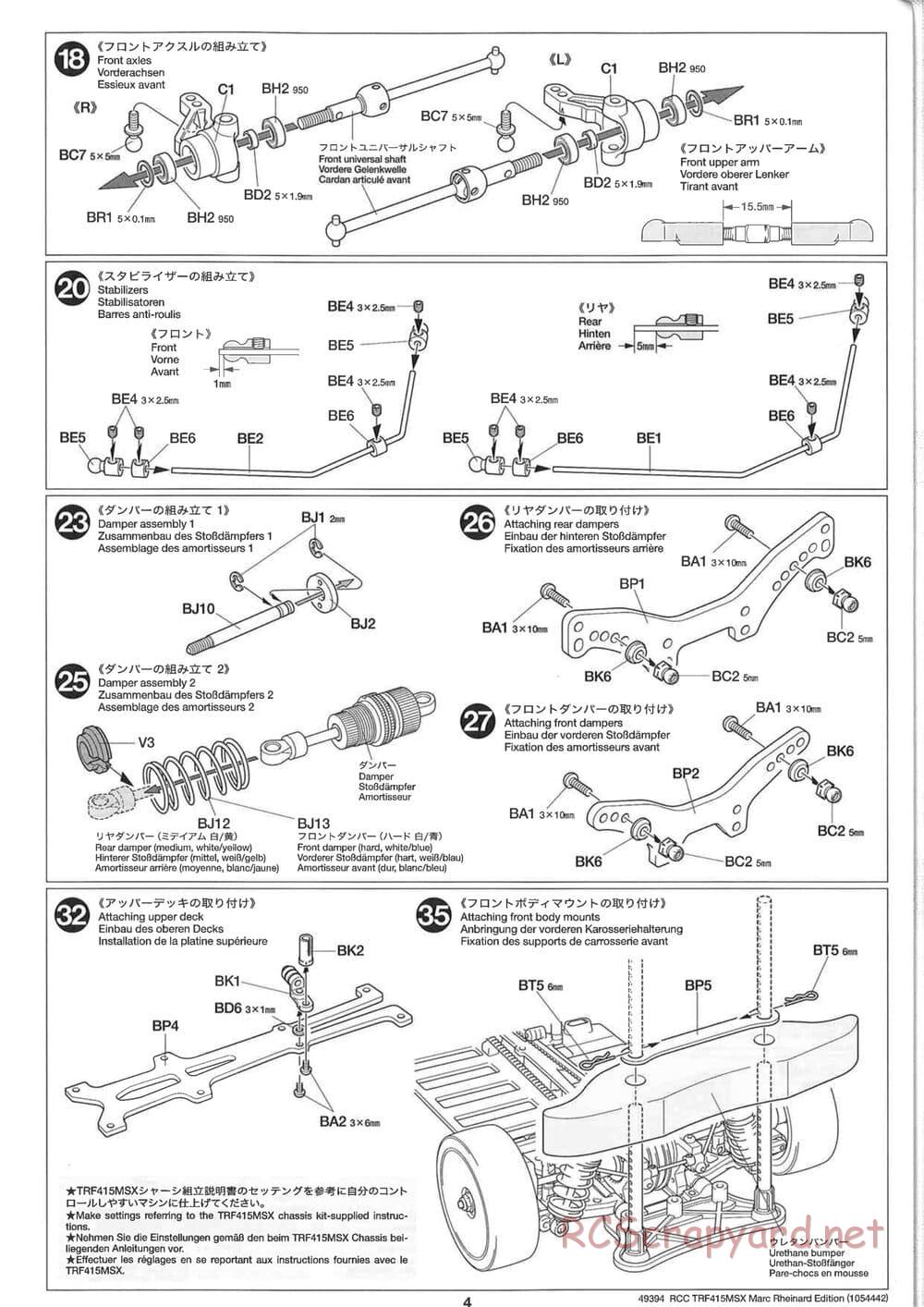 Tamiya - TRF415-MSX Marc Rheinard Edition Chassis - Manual - Page 4