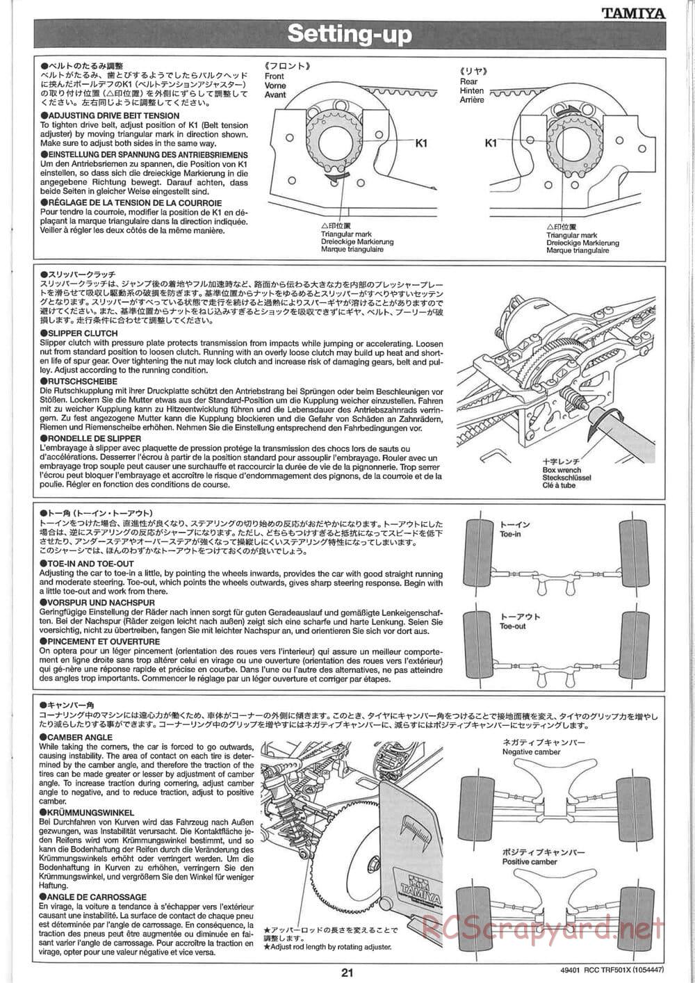 Tamiya - TRF501X Chassis - Manual - Page 21