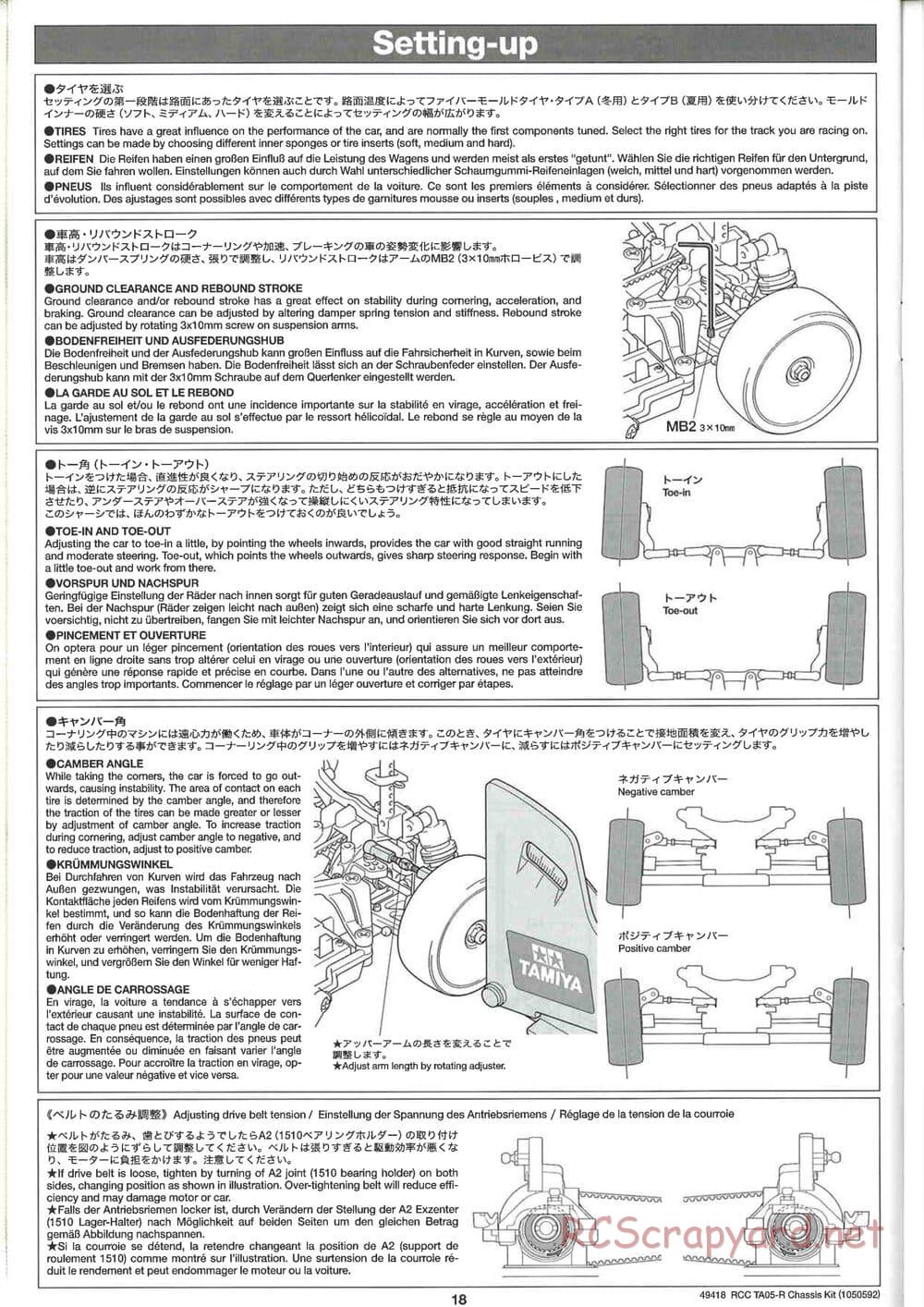 Tamiya - TA05-R Chassis - Manual - Page 18