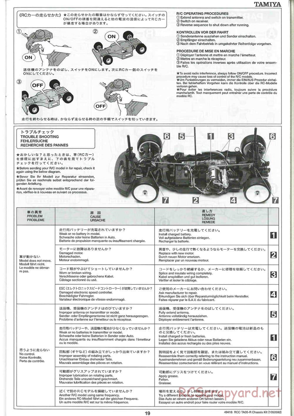 Tamiya - TA05-R Chassis - Manual - Page 19