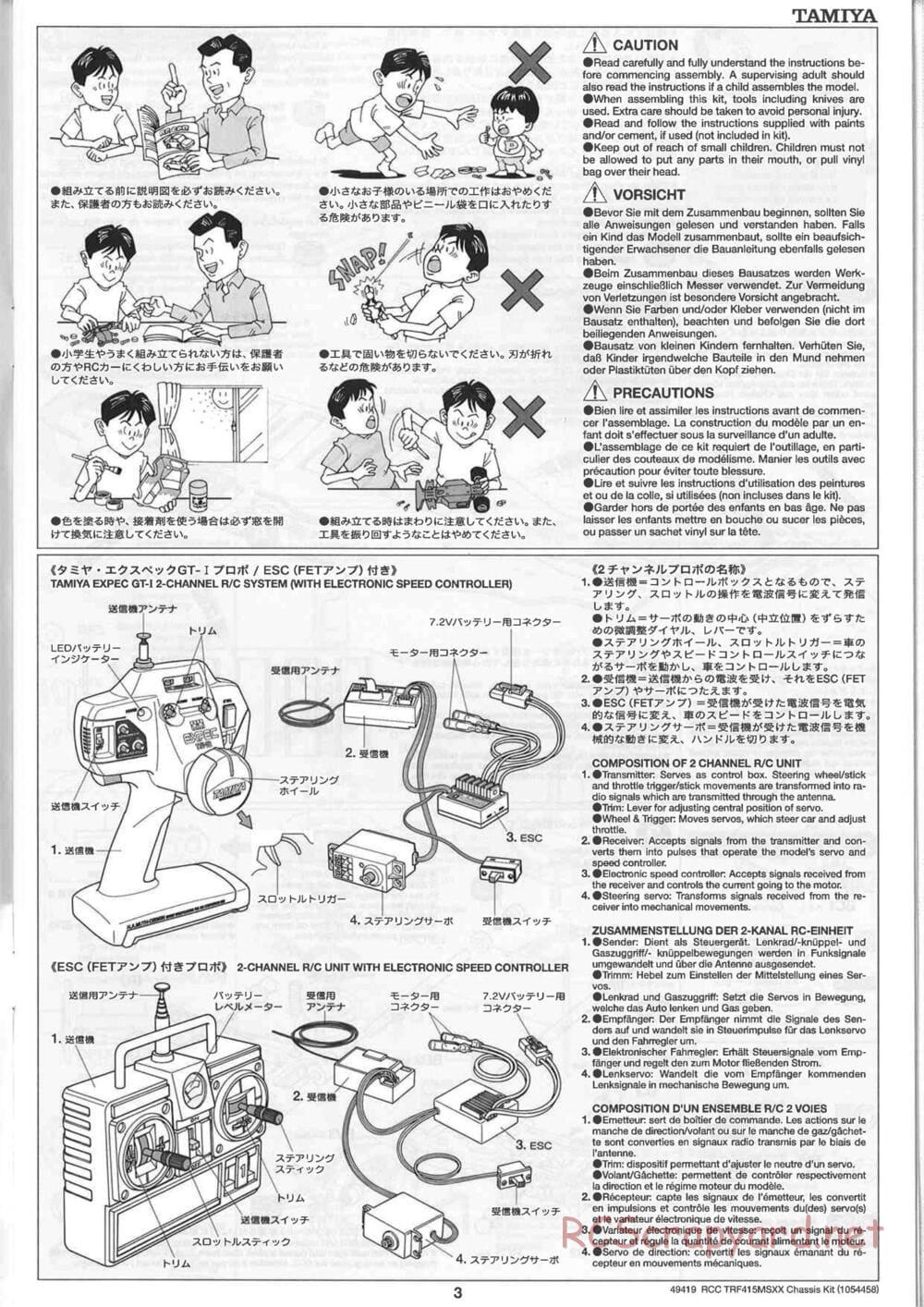 Tamiya - TRF415-MSXX Chassis - Manual - Page 3