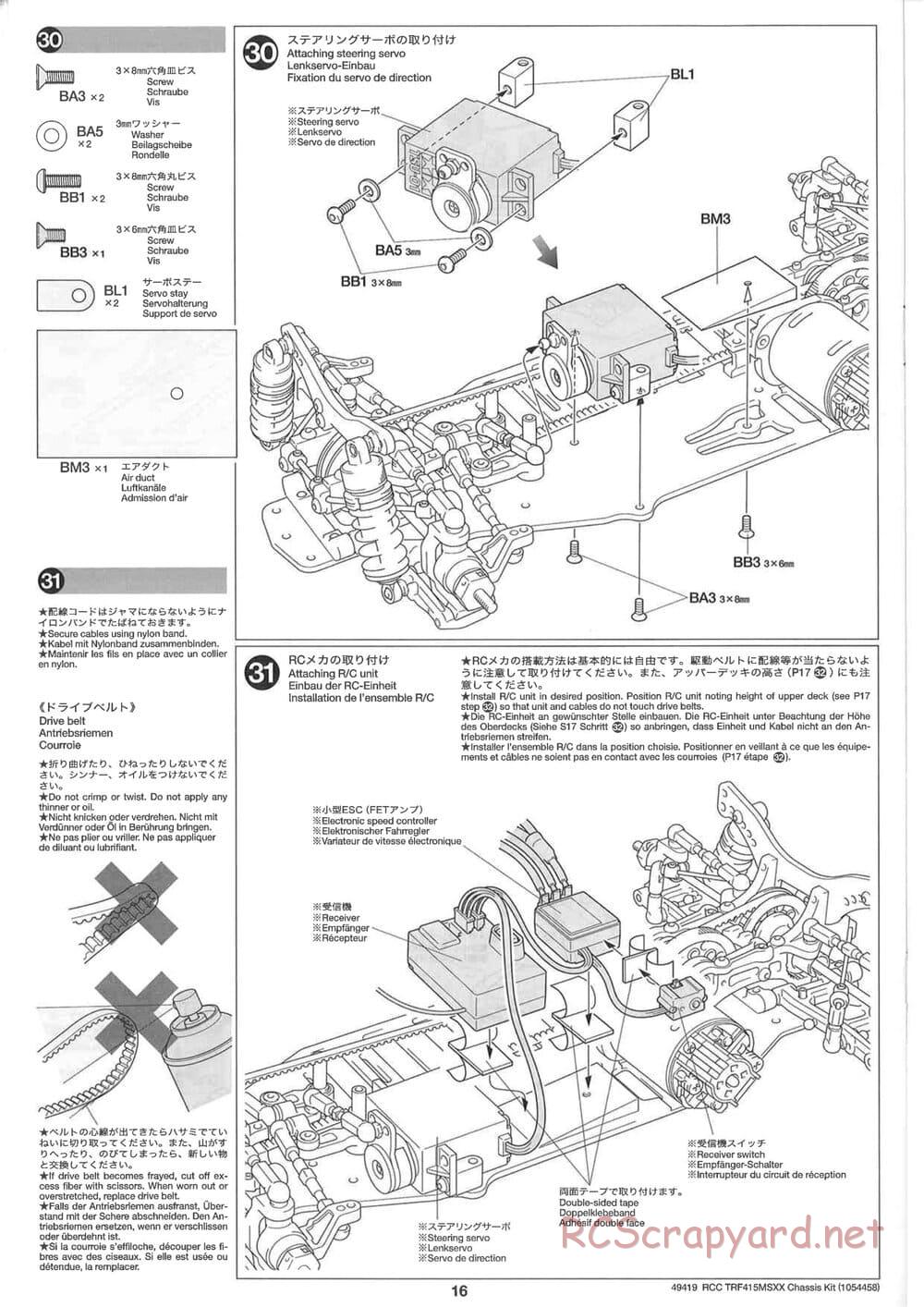 Tamiya - TRF415-MSXX Chassis - Manual - Page 16