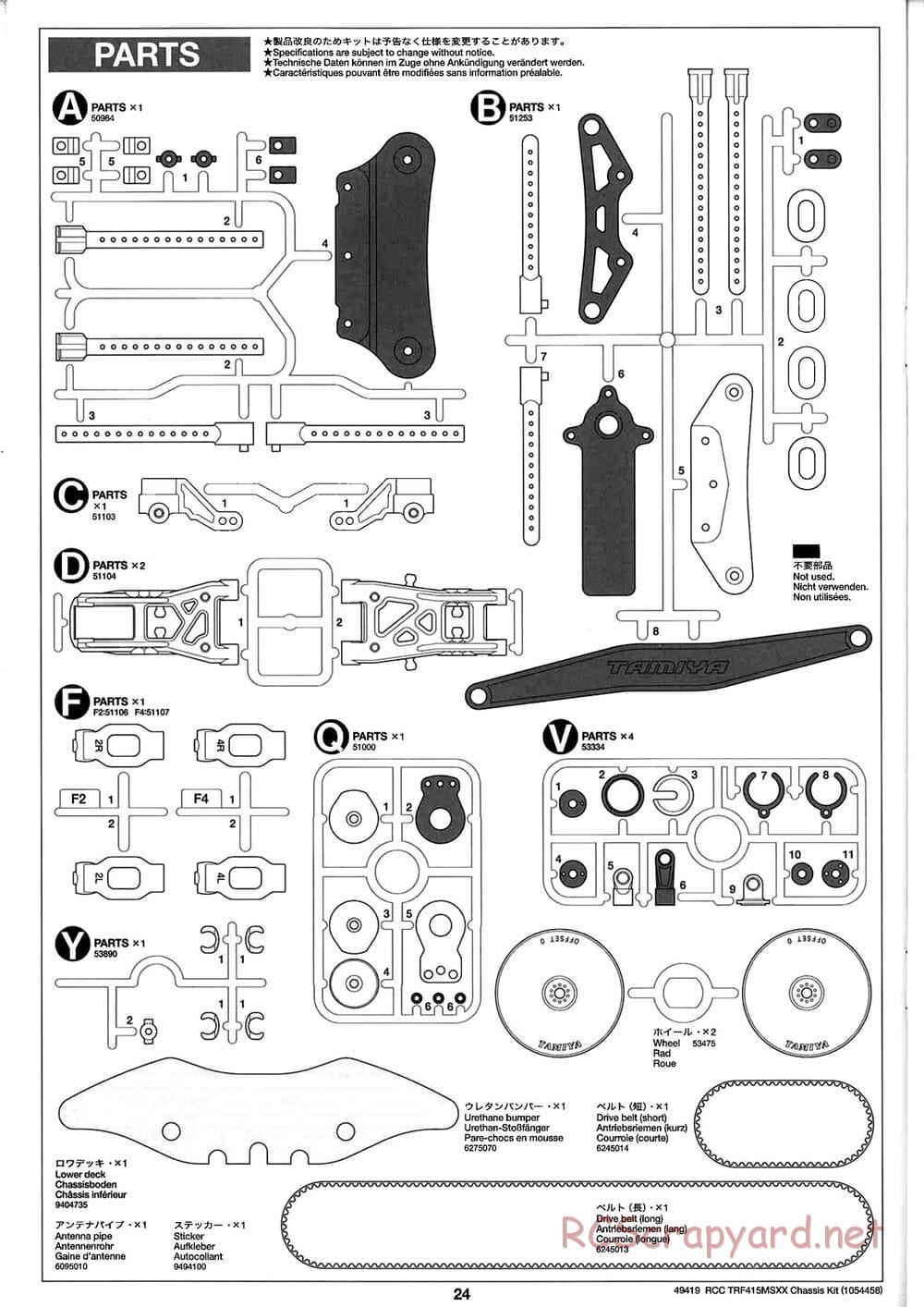 Tamiya - TRF415-MSXX Chassis - Manual - Page 24