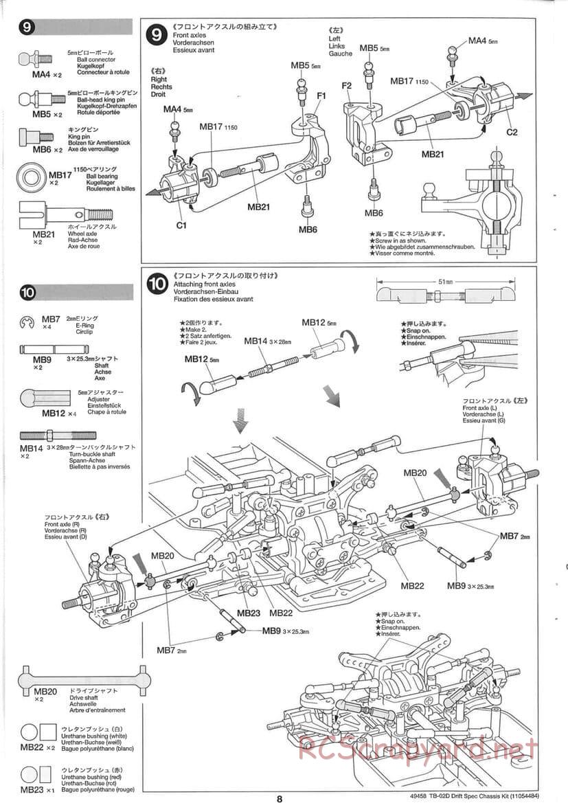 Tamiya - TB-02D Drift Spec Chassis - Manual - Page 8