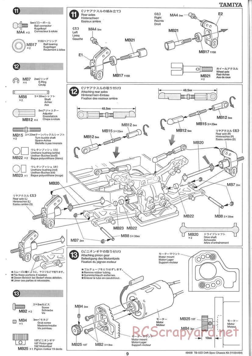 Tamiya - TB-02D Drift Spec Chassis - Manual - Page 9