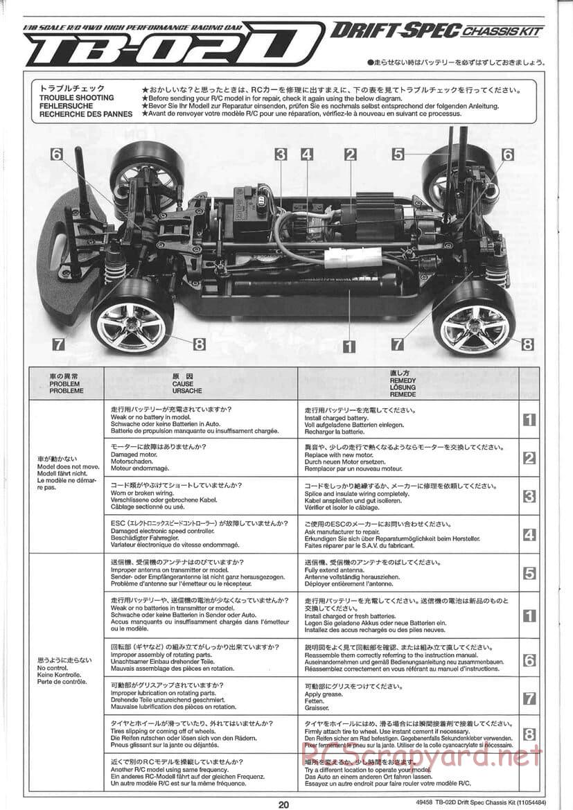 Tamiya - TB-02D Drift Spec Chassis - Manual - Page 20