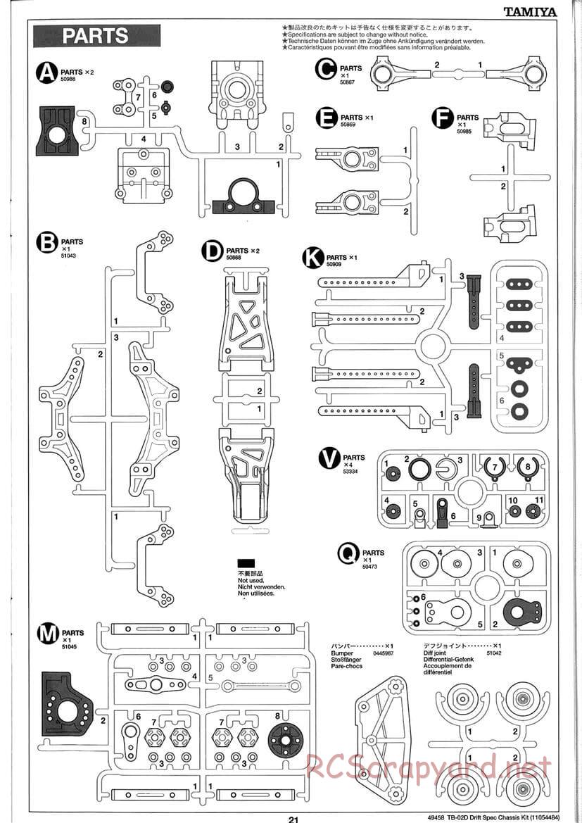 Tamiya - TB-02D Drift Spec Chassis - Manual - Page 21