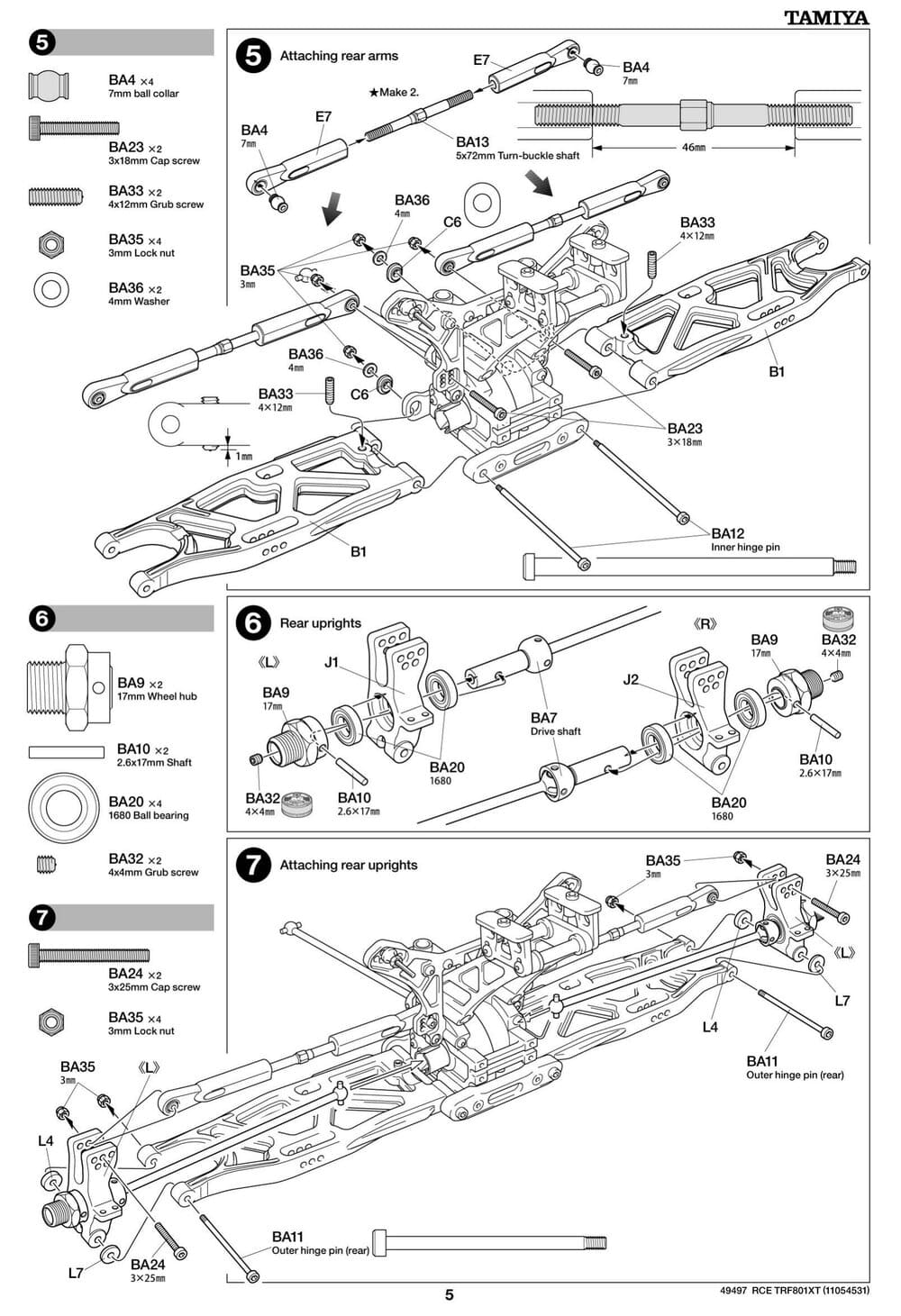 Tamiya - TRF801Xt Performance Package Version Chassis - Manual - Page 5