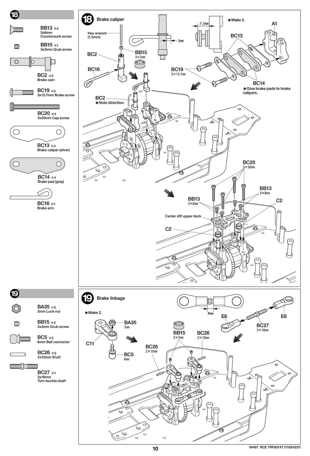 Tamiya - TRF801Xt Performance Package Version Chassis - Manual - Page 10