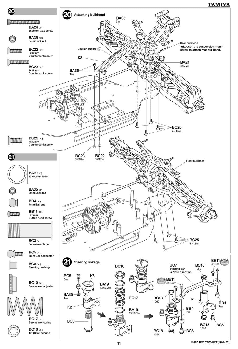 Tamiya - TRF801Xt Performance Package Version Chassis - Manual - Page 11