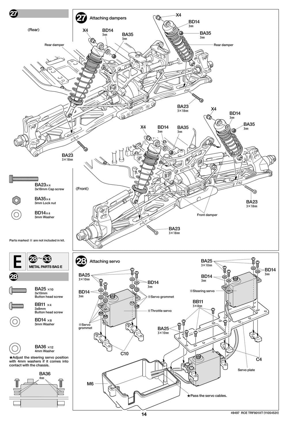 Tamiya - TRF801Xt Performance Package Version Chassis - Manual - Page 14