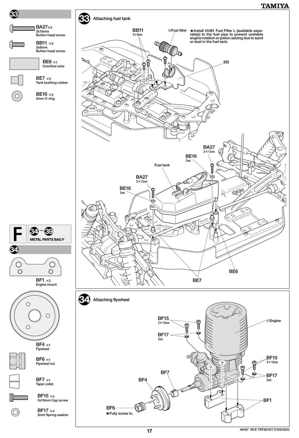 Tamiya - TRF801Xt Performance Package Version Chassis - Manual - Page 17