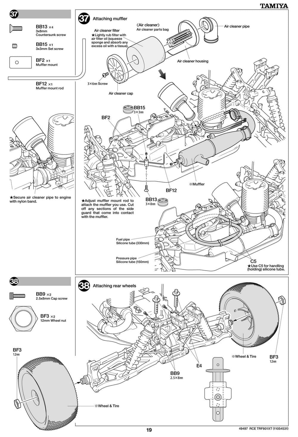 Tamiya - TRF801Xt Performance Package Version Chassis - Manual - Page 19